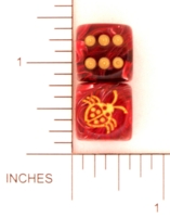 Dice : D6 OPAQUE ROUNDED SWIRL CHESSEX CUSTOM 16 FOR JSPASSNTHRU LADYBUG