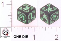 Dice : NUMBERED OPAQUE ROUNDED SOLID Q WORKSHOP CTHULHU 01