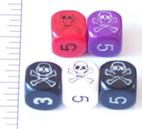 Dice : NUMBERED OPAQUE ROUNDED SOLID SKULLS FOR 1S