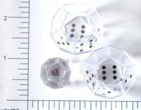 Dice : D12 CLEAR SHARP SOLID 2