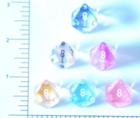 Dice : D8 CLEAR ROUNDED SWIRL CHESSEX NEBULA 01