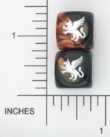 Dice : D6 2 OPAQUE ROUNDED SWIRL ADVANCING HORDES GRYPHON 01