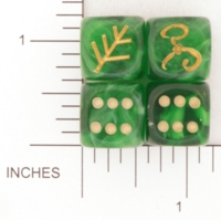 Dice : D6 OPAQUE ROUNDED TRANSLUCENT DAGON 01