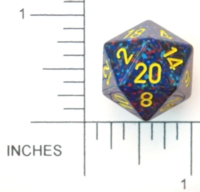 Dice : D20 OPAQUE ROUNDED SPECKLED WITH YELLOW 3