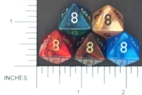 Dice : D8 OPAQUE ROUNDED IRIDESCENT CHESSEX MENAGERIE 01