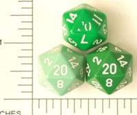 Dice : D20 OPAQUE ROUNDED SOLID GREEN