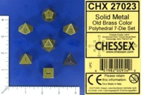 Dice : MINT63 CHESSEX SOLID METAL OLD BRASS CHX 27023
