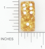 Dice : D6 TRANSLUCENT ROUNDED SOLID AMBER 01
