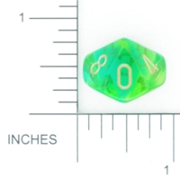 Dice : D10 CLEAR ROUNDED SWIRL CHESSEX GEMINI 01