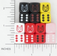 Dice : D6 OPAQUE ROUNDED SOLID TATTOO MAMMA HORSESHOE 02