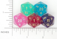 Dice : D20 TRANSLUCENT ROUNDED GLITTER CHESSEX BOREALIS 3