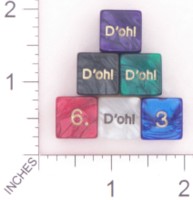 Dice : NUMBERED OPAQUE ROUNDED SWIRL CRYSTAL CASTE DOH 01