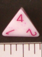Dice : D4 OPAQUE ROUNDED SPECKLED WITH PURPLE 1
