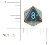 Dice : D8 OPAQUE ROUNDED SPECKLED WITH BLUE 3