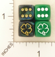 Dice : D6 OPAQUE ROUNDED SOLID SWIRL CHESSEX CUSTOM 01 FOR JSPASSNTHRU SHAMROCK