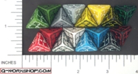 Dice : D4 OPAQUE ROUNDED SOLID Q WORKSHOP RUNIC 01