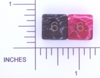 Dice : NUMBERED OPAQUE ROUNDED SWIRL CRYSTAL CASTE UNKNOWN 01