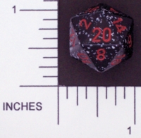 Dice : D20 OPAQUE ROUNDED SPECKLED WITH RED 3