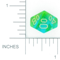 Dice : D10 CLEAR ROUNDED SWIRL CHESSEX GEMINI 02
