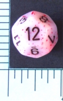 Dice : D12 OPAQUE ROUNDED SPECKLED WITH BROWN 1
