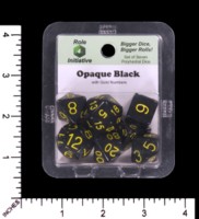 Dice : MINT65 ROLE FOR INITIATIVE OPAQUE BLACK WITH YELLOW