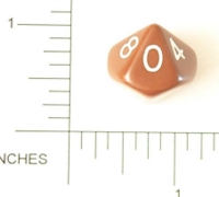 Dice : D10 OPAQUE ROUNDED SOLID BROWN