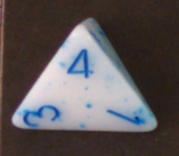 Dice : D4 OPAQUE ROUNDED SPECKLED WITH BLUE 2