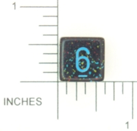 Dice : NUMBERED OPAQUE ROUNDED SPECKLED WITH BLUE 2