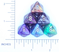 Dice : D8 OPAQUE ROUNDED IRIDESCENT CHESSEX LUSTROUS 01