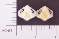 Dice : D10 OPAQUE ROUNDED SOLID DAGON 02 YELLOW SIGN