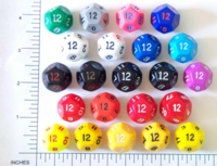 Dice : D12 OPAQUE ROUNDED SOLID 1