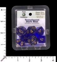 Dice : MINT65 ROLE FOR INITIATIVE TRANSLUCENT BLUE WITH GOLD
