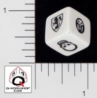 Dice : NON NUMBERED OPAQUE ROUNDED SOLID Q WORKSHOP HEROQUEST 01