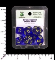 Dice : MINT65 ROLE FOR INITIATIVE TRANSLUCENT BLUE WITH YELLOW