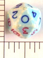 Dice : D20 OPAQUE SHARP SOLID OLD CHEAP 1
