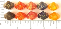 Dice : D10 OPAQUE ROUNDED IRIDESCENT CC ANCIENTS