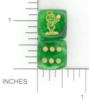 Dice : D6 OPAQUE ROUNDED SOLID CHESSEX CUSTOM 09 FOR JSPASSNTHRU LEPRECHAUN