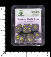 Dice : MINT65 ROLE FOR INITIATIVE OPAQUE GREY WITH YELLOW