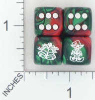 Dice : D6 OPAQUE ROUNDED SWIRL CHESSEX CUSTOM 38 FOR JSPASSNTHRU CHRISTMAS 01
