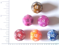 Dice : D12 OPAQUE ROUNDED SWIRL 1