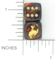 Dice : D6 OPAQUE ROUNDED SWIRL CHESSEX CUSTOM 24 FOR JSPASSNTHRU BRONCO
