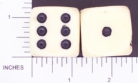 Dice : LG PLASTIC 2 D6 OPAQUE ROUNDED SOLID IVORY 01