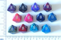 Dice : D8 OPAQUE ROUNDED SPECKLED WITH METAL 1