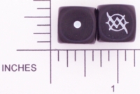 Dice : D6 OPAQUE ROUND SOLID BLACK GALE FORCE NINE 01