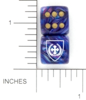 Dice : D6 OPAQUE ROUNDED SWIRL CHESSEX CUSTOM 03 FOR KINGDOM DICE SCA ST FLORIENS 01
