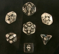 Dice : Chessex Clear Translucent on black