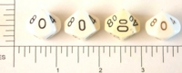 Dice : D10 OPAQUE ROUNDED SOLID WHITE IVORY