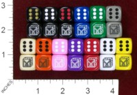 Dice : MINT37 CHESSEX DICE MANIACS CLUB LOGO OLD 01 OPAQUES