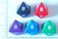 Dice : D8 OPAQUE ROUNDED SOLID JUMBO