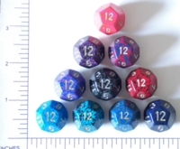 Dice : D12 OPAQUE ROUNDED SPECKLED WITH METAL 1